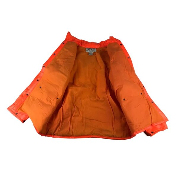 Duck Bay Unisex Adult Orange Insulated Padding Long Sleeve Pockets Raincoat Sz M - Picture 4 of 4